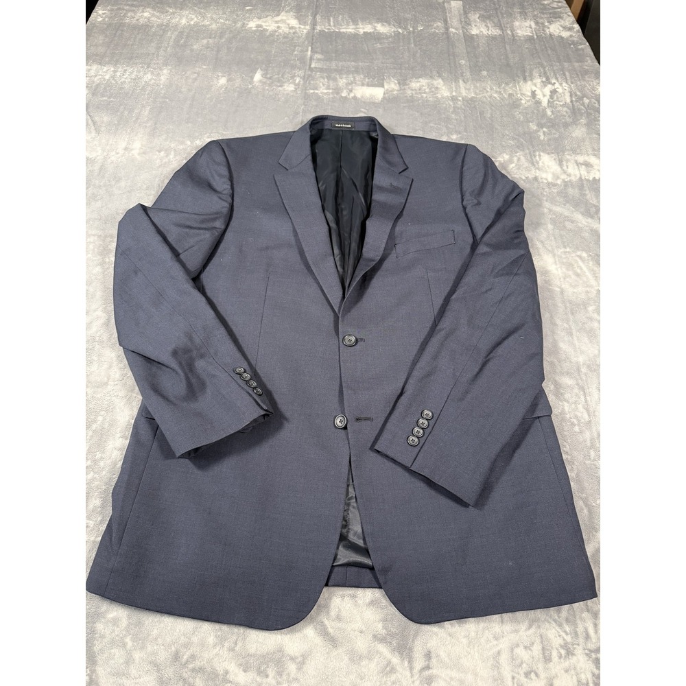 Pronto Uomo Platinum Men's 46 X-Long 100% Wool Suit Jacket Blazer Navy Blue‎